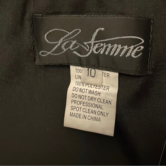 La Femme 27224 Black Off the Shoulder Evening Gown Size 10 New - Picture 5 of 6